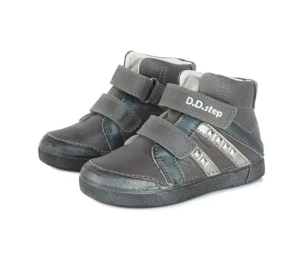 DD Step Szürke magasszárú bőrcipő