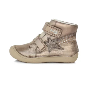 Ponte20 supinált lány bőrcipő. bronz színben csillag mintával