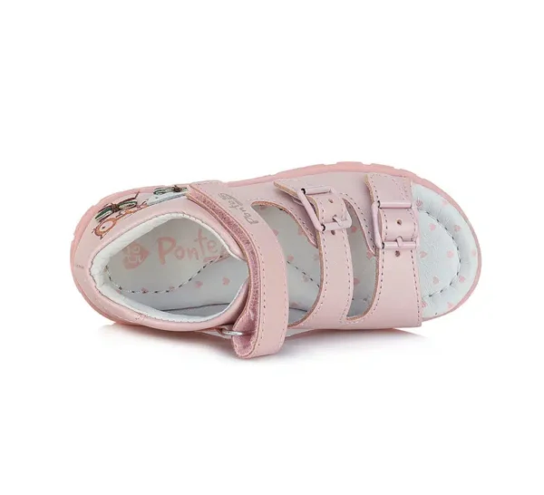 Ponte20 szupinált bőr szandál, oldalán cica díszítéssel