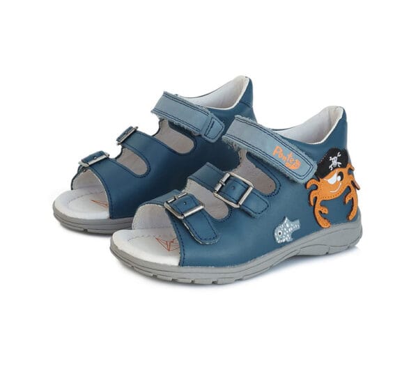 Ponte20 supinált fiú bőrszandál oldalán rák mintával