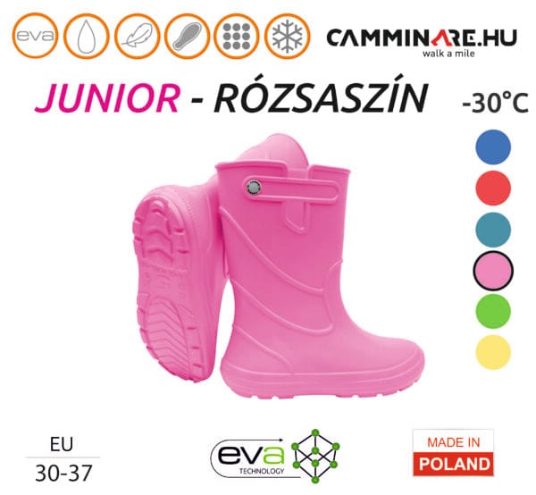 Camminare – Junior gumicsizma kivehető bélésse RÓZSASZÍN (-30°C)