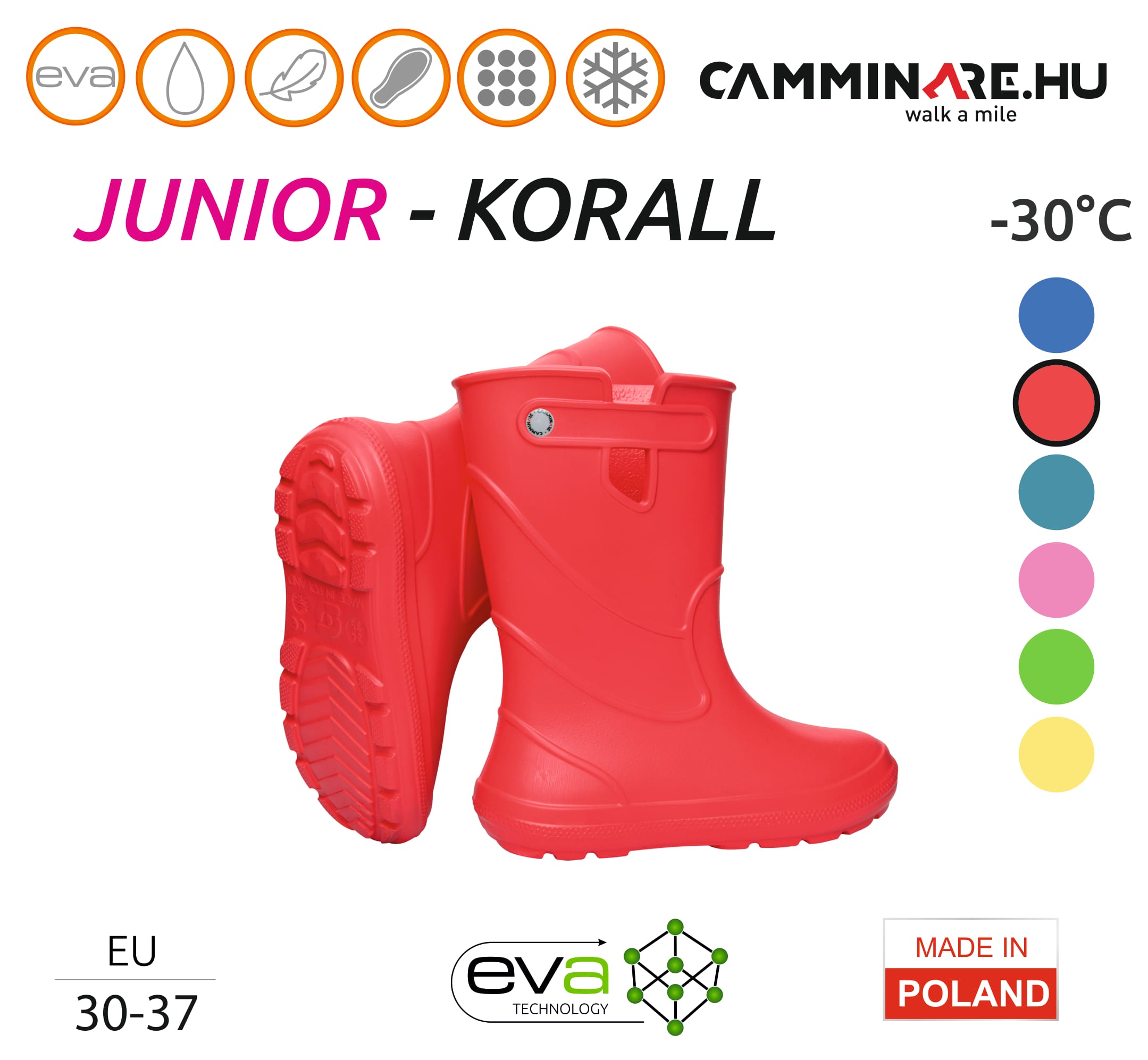 Camminare – Junior gyerekcsizma KORALL (-30°C) - Image 3
