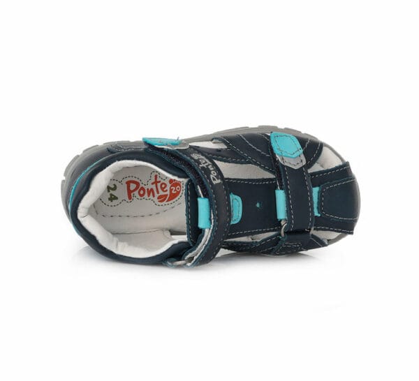 Ponte20 supinált kék zárt orrú bőrszandál