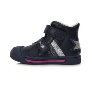 Ponte20 supinált lány bőrcipő – sötétkék, ezüst csillaggal