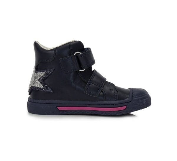 Ponte20 supinált lány bőrcipő – sötétkék, ezüst csillaggal