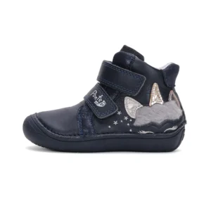 Ponte20 supinált lány bőrcipő – sötétkék unikornis mintával