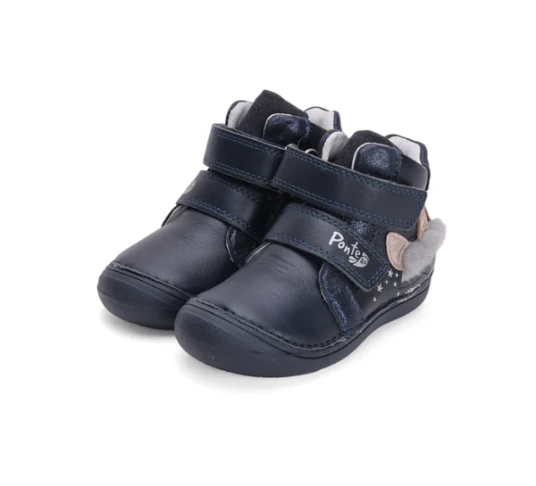Ponte20 supinált lány bőrcipő – sötétkék unikornis mintával