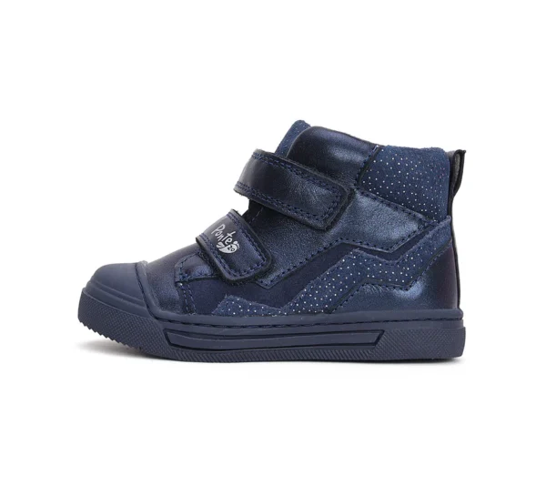 Ponte20 supinált lány bőrcipő – sötétkék csillogó mintával