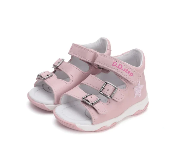 DD Step lány szandál rózsaszín – színváltós szivárvány mintás