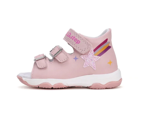 DD Step lány szandál rózsaszín – színváltós szivárvány mintás