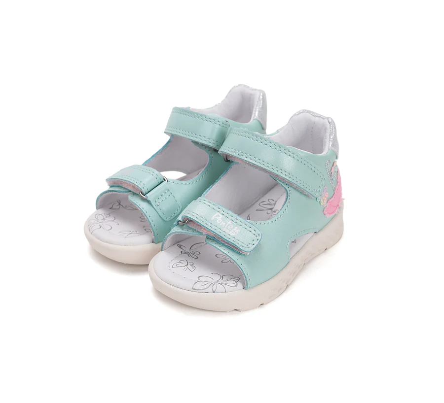 Ponte20 szupinált gyerek szandál – halványkék, virágmintás - Image 2