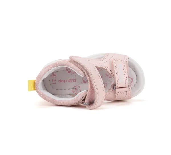 DD Step rózsaszín bőr szandál – két tépőzáras, zárt kérgű